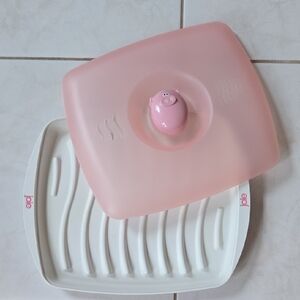 Joie Pink and White Piggy Microwave Cooker
